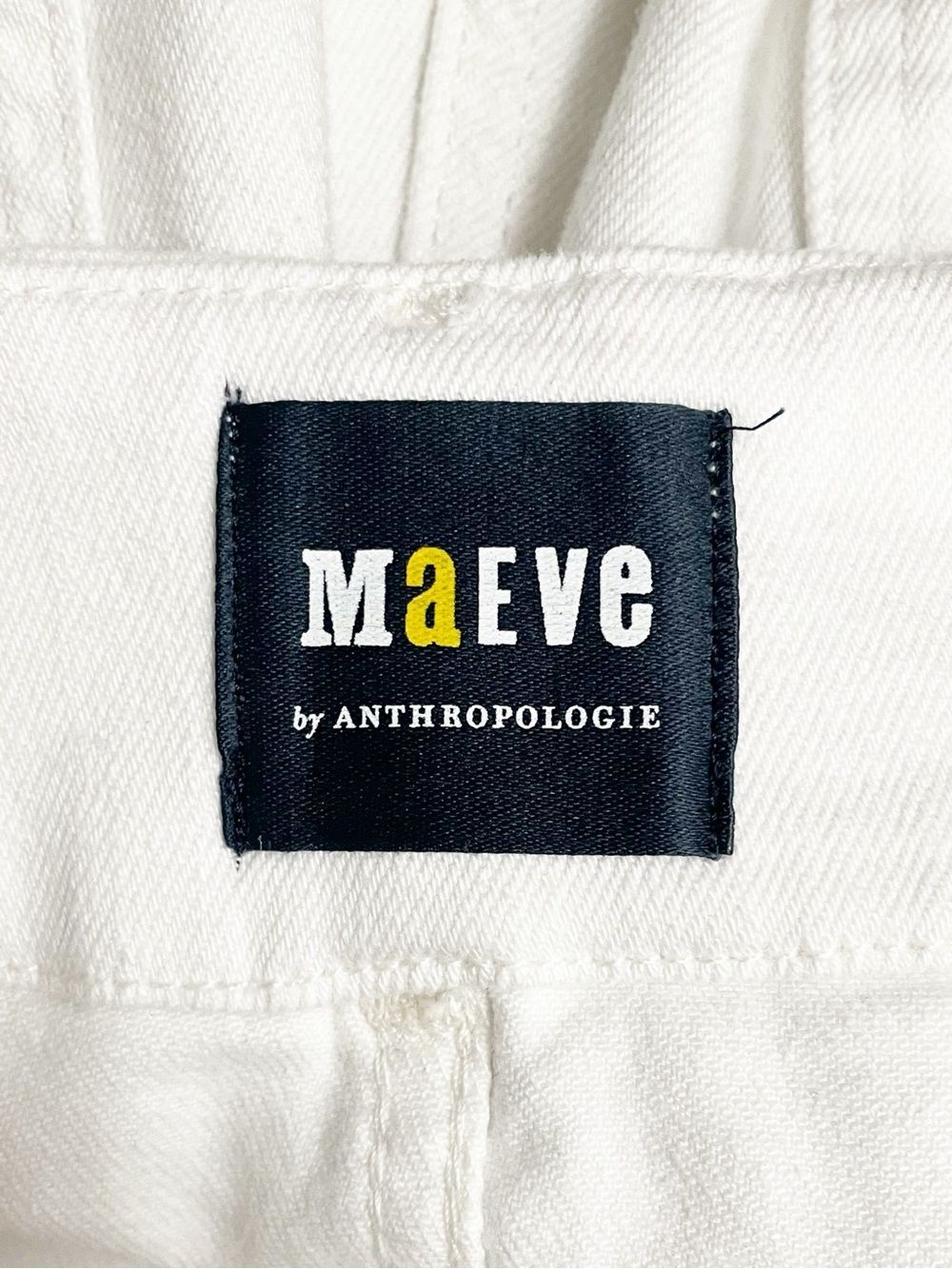 Anthropologie Maeve Colette Crop 26 Wide Leg Jeans White High Rise Patch Pocket - Picture 8 of 12